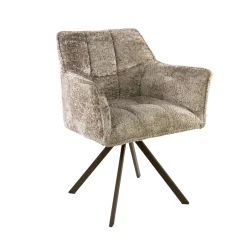 LifestyleFurn Draaibare Eetkamerstoel Thandie Alura stof, kleur /Bruin* Draaibare Eetkamerstoelen|Eetkamerstoelen Met Armleuning