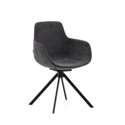 Kave Home Draaibare Eetkamerstoel Tissiana Chenille* Chenille Eetkamerstoelen|Beige Eetkamerstoelen