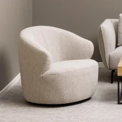 Bendt Draaibare Fauteuil Breah Bouclé, kleur* Fauteuil Stof / Textiel|Fauteuil Bouclé / Teddy