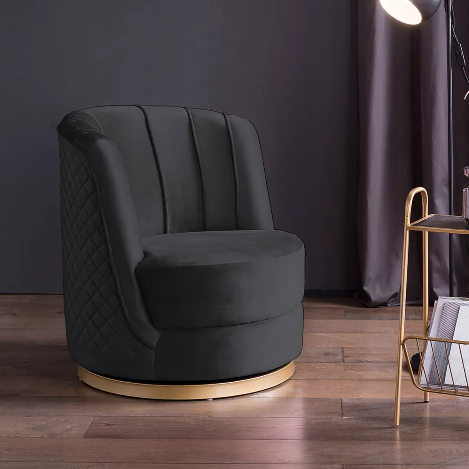 Artistiq Living Draaibare Fauteuil Meggie Velvet* Fauteuil Stof / Textiel|Fauteuil Velvet / Fluweel