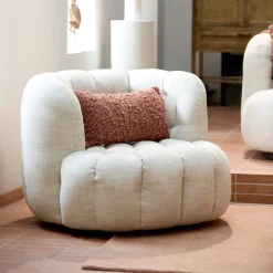 Light & Living Draaifauteuil Amara kleur Crème* Fauteuil Stof / Textiel