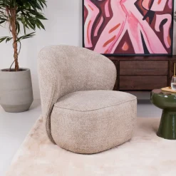 Tower Living Draaifauteuil Belvi Chenille* Fauteuil Stof / Textiel