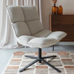 ZILT Draaifauteuil Cherly Bouclé, kleur* Fauteuil Stof / Textiel|Fauteuil Bouclé / Teddy