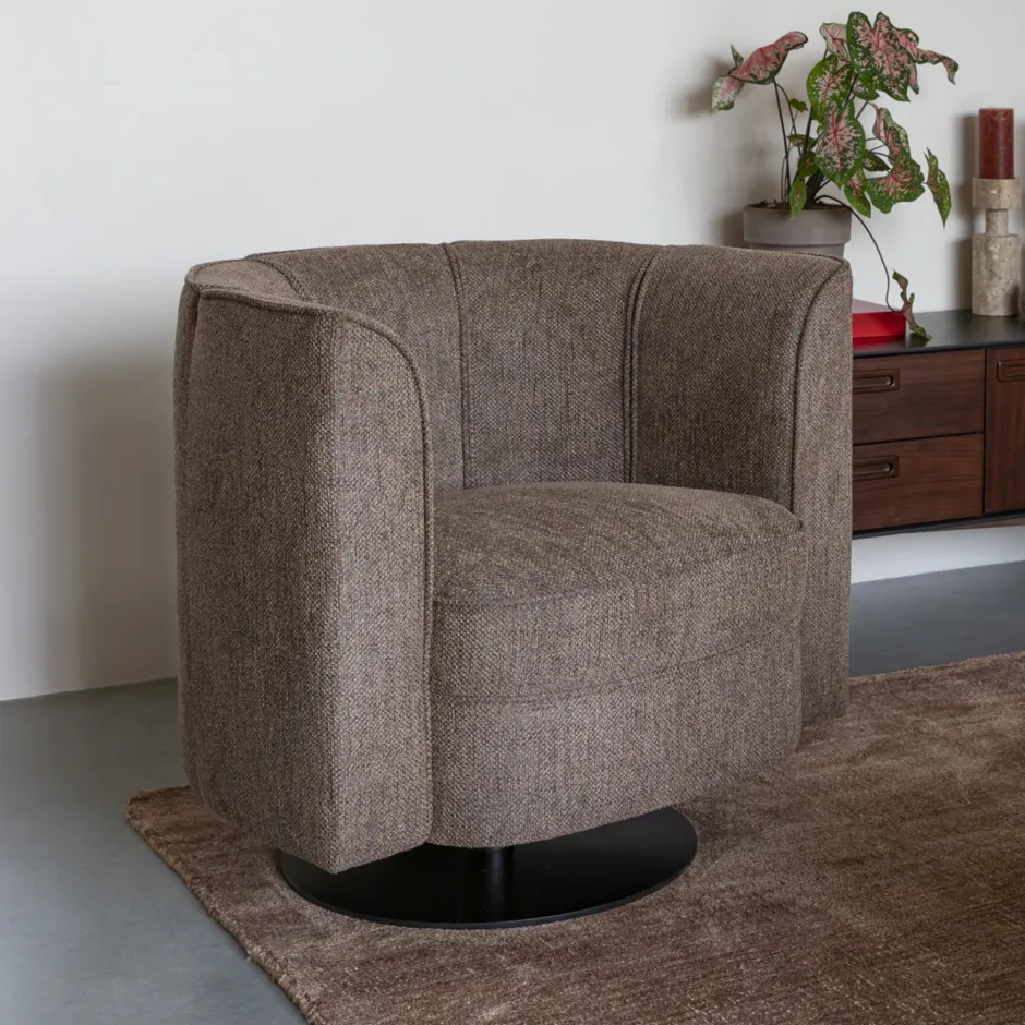 Dutchbone Draaifauteuil Flower Geweven stof* Fauteuil Stof / Textiel