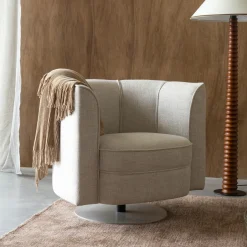 Dutchbone Draaifauteuil Flower Geweven stof* Fauteuil Stof / Textiel