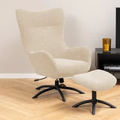Bendt Draaifauteuil Keaton met voetenbankje* Fauteuil Stof / Textiel