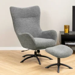 Bendt Draaifauteuil Keaton met voetenbankje* Fauteuil Stof / Textiel