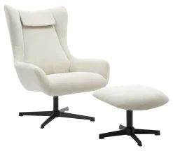 Artistiq Living Draaifauteuil Mendy Met hocker, Rib* Fauteuil Stof / Textiel
