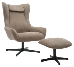Artistiq Living Draaifauteuil Mendy Met hocker, Rib* Fauteuil Stof / Textiel