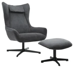 Artistiq Living Draaifauteuil Mendy Met hocker, Rib* Fauteuil Stof / Textiel