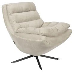 Dutchbone Draaifauteuil Vince Rib* Fauteuil Stof / Textiel