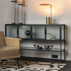 Dutchbone Dressoir Boli Glas en metaal, 150cm* Dressoirs