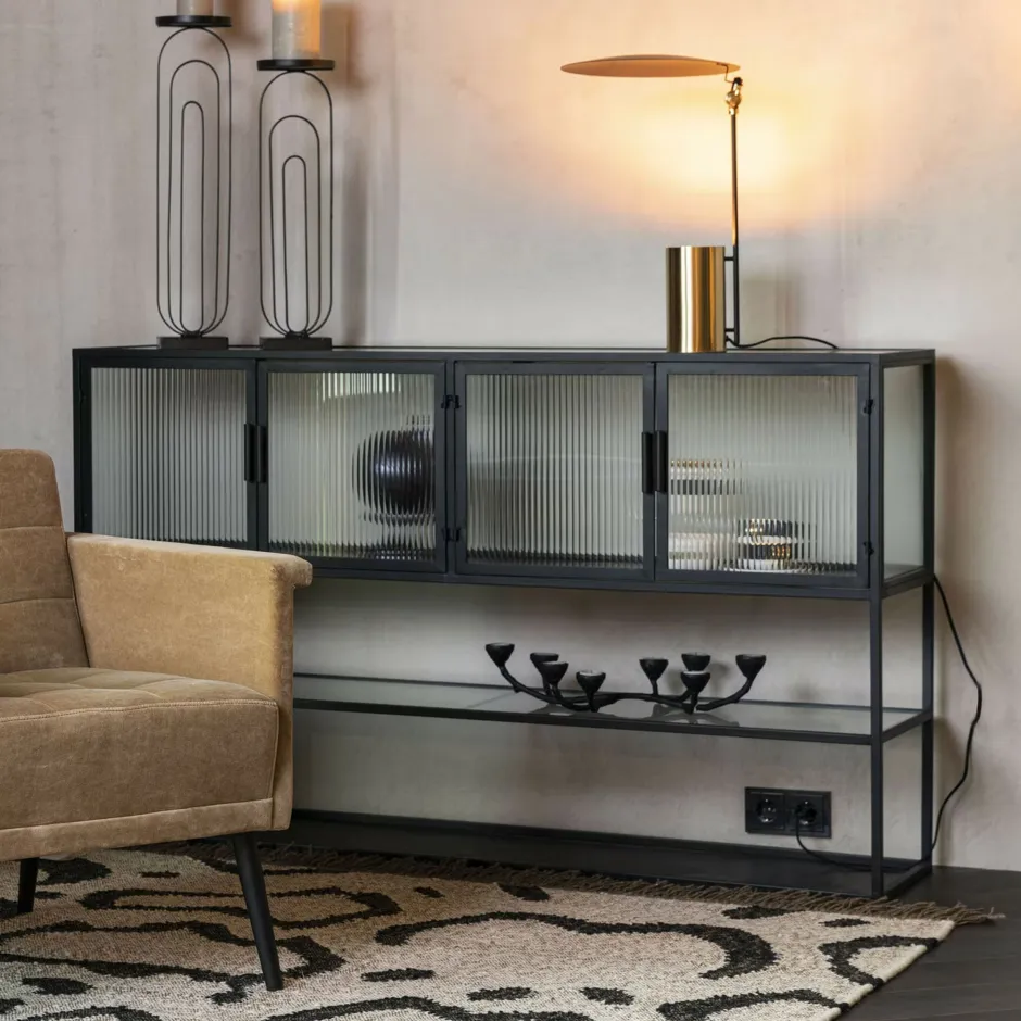Dutchbone Dressoir Boli Glas en metaal, 150cm* Dressoirs