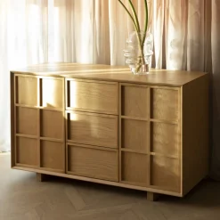 Zuiver Dressoir Raster Essenhout, 120cm* Dressoirs