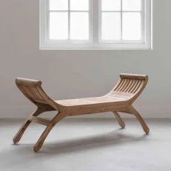MUST Living Eetkamerbank Cleopatra Teakhout, 105cm* Eetkamerbanken