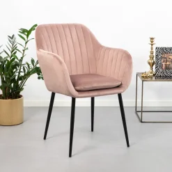 Sohome Eetkamerstoel Albin Black Velvet* Eetkamerstoelen Velvet / Fluweel|Eetkamerstoelen Met Armleuning