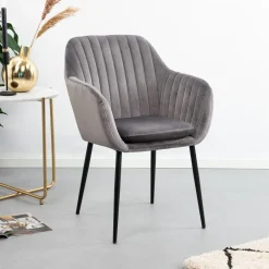 Sohome Eetkamerstoel Albin Black Velvet* Eetkamerstoelen Velvet / Fluweel|Eetkamerstoelen Met Armleuning
