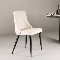 Nohr Eetkamerstoel Alexys Rib* Beige Eetkamerstoelen|Eetkamerstoelen Zonder Armleuning