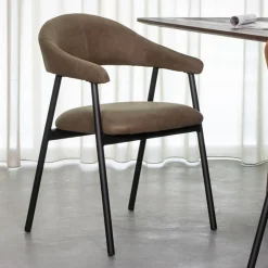 LABEL51 Eetkamerstoel Amaze Micro Suede* Eetkamerstoelen Met Armleuning