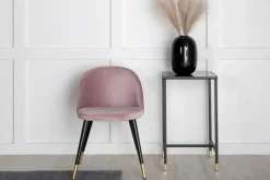 Nohr Eetkamerstoel Amon Velvet, Met zwart/messing onderstel* Eetkamerstoelen Velvet / Fluweel|Eetkamerstoelen Zonder Armleuning