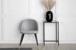 Nohr Eetkamerstoel Amon Velvet, Met zwart/messing onderstel* Eetkamerstoelen Velvet / Fluweel|Eetkamerstoelen Zonder Armleuning