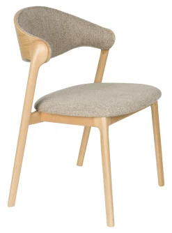 Dutchbone Eetkamerstoel Babington Stof en beukenhout* Eetkamerstoelen Zonder Armleuning