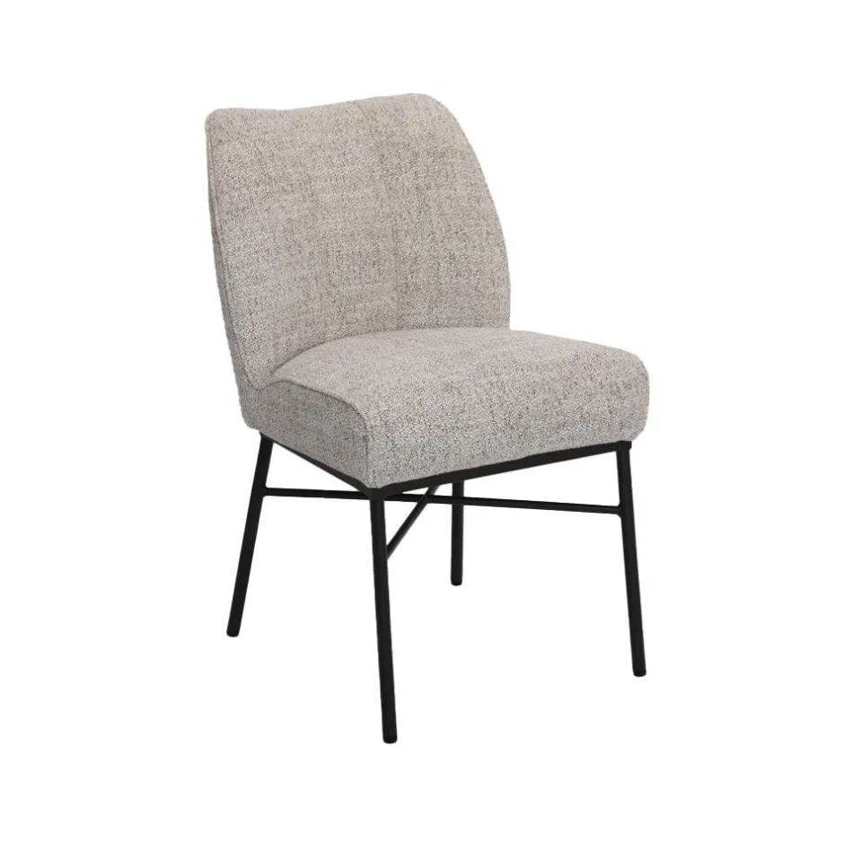 Tower Living Eetkamerstoel Barzio Geweven stof* Beige Eetkamerstoelen|Eetkamerstoelen Zonder Armleuning