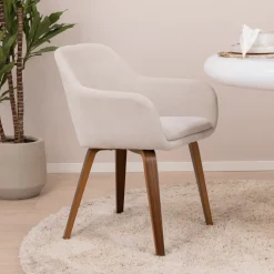 vtwonen Eetkamerstoel Base Velvet, kleur* Eetkamerstoelen Velvet / Fluweel|Beige Eetkamerstoelen