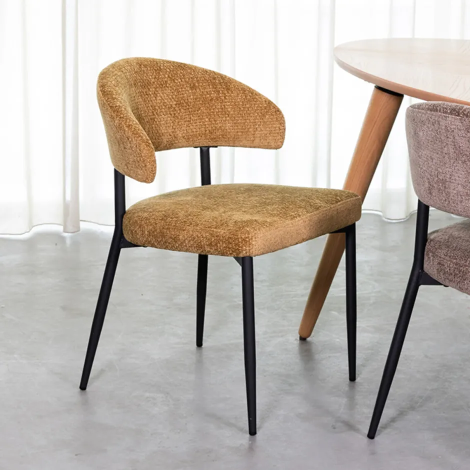 LABEL51 Eetkamerstoel Bliss Elite stof* Eetkamerstoelen Met Armleuning