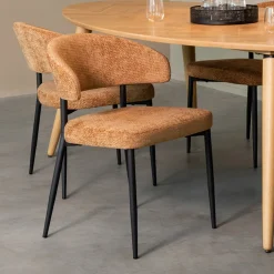 LABEL51 Eetkamerstoel Bliss Elite stof* Eetkamerstoelen Met Armleuning