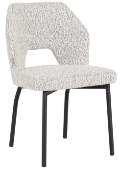MUST Living Eetkamerstoel Bloom Bouclé* Eetkamerstoelen Bouclé / Teddy|Eetkamerstoelen Zonder Armleuning
