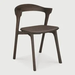 Ethnicraft Eetkamerstoel Bok Gevernist Eikenhout en Stof, kleur* Eetkamerstoelen Zonder Armleuning
