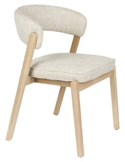 Zuiver Eetkamerstoel Bright Eikenhout en stof, kleur* Beige Eetkamerstoelen|Eetkamerstoelen Zonder Armleuning