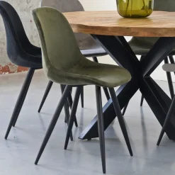 LABEL51 Eetkamerstoel Capri Velvet* Eetkamerstoelen Velvet / Fluweel|Beige Eetkamerstoelen