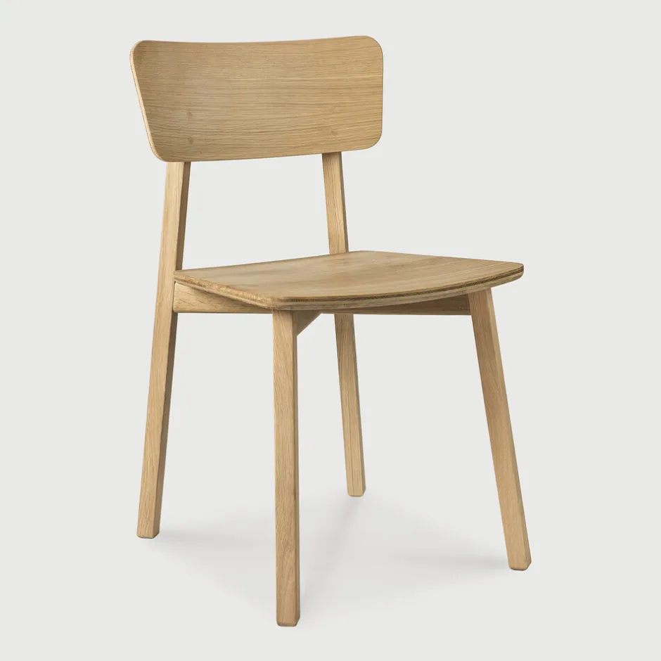 Ethnicraft Eetkamerstoel Casale Gevernist Eikenhout* Eetkamerstoelen Zonder Armleuning