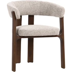 Richmond Interiors Eetkamerstoel Contigo Geweven stof, kleur Mocca* Eetkamerstoelen Met Armleuning