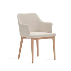 Kave Home Eetkamerstoel Croft Chenille* Chenille Eetkamerstoelen|Beige Eetkamerstoelen