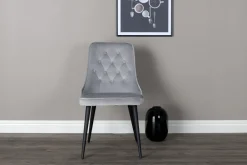 Nohr Eetkamerstoel Damar Velvet, Zwart onderstel* Eetkamerstoelen Velvet / Fluweel|Beige Eetkamerstoelen