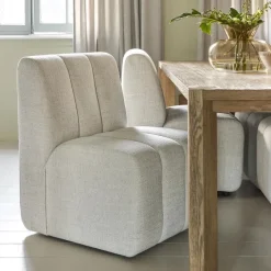 Rivièra Maison Eetkamerstoel Dazzle Rich Tweed, kleur Antique White* Beige Eetkamerstoelen|Eetkamerstoelen Zonder Armleuning