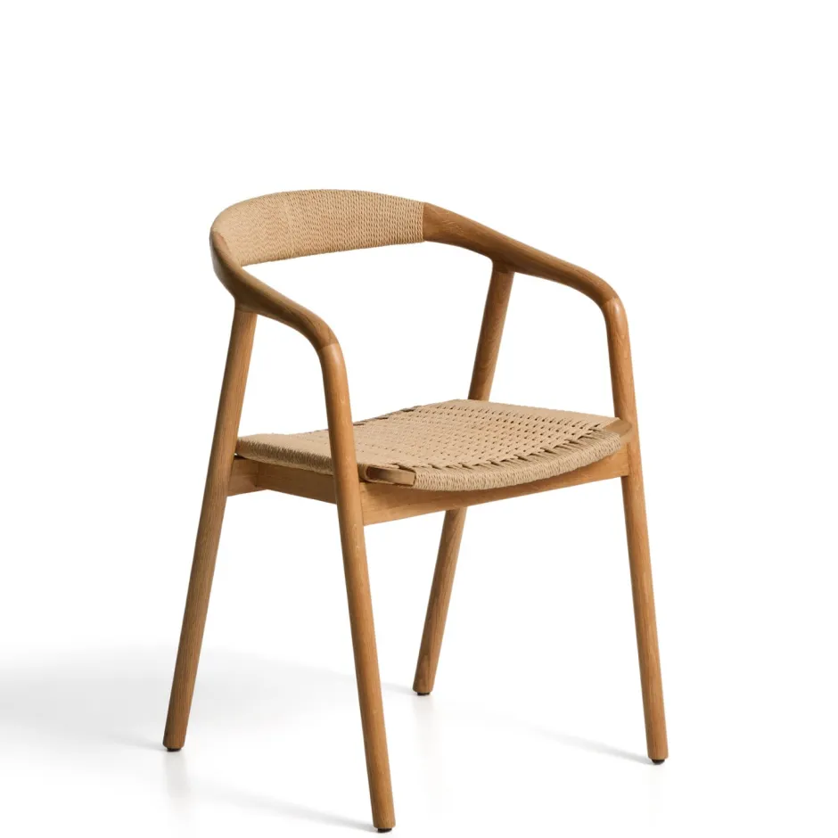 Kave Home Eetkamerstoel Derile Eikenhout* Eetkamerstoelen Met Armleuning