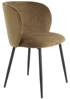 Light & Living Eetkamerstoel Elyna Velvet* Eetkamerstoelen Velvet / Fluweel|Eetkamerstoelen Zonder Armleuning