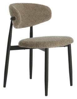 Light & Living Eetkamerstoel Eniola Chenille* Chenille Eetkamerstoelen|Eetkamerstoelen Zonder Armleuning