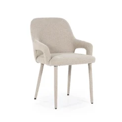 By-Boo Eetkamerstoel Fika Bouclé* Eetkamerstoelen Bouclé / Teddy|Eetkamerstoelen Met Armleuning