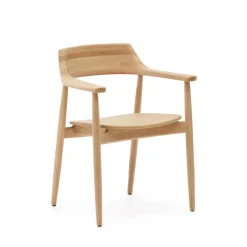 Kave Home Eetkamerstoel Fondes Eikenhout* Eetkamerstoelen Met Armleuning