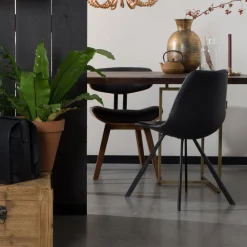 Dutchbone Eetkamerstoel Franky PU* Eetkamerstoelen Met Leer Of Kunstleer|Eetkamerstoelen Zonder Armleuning
