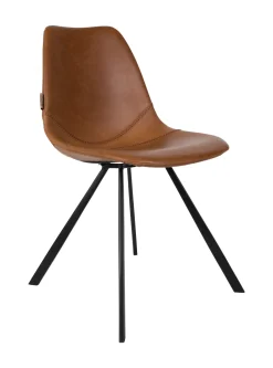Dutchbone Eetkamerstoel Franky PU* Eetkamerstoelen Met Leer Of Kunstleer|Eetkamerstoelen Zonder Armleuning
