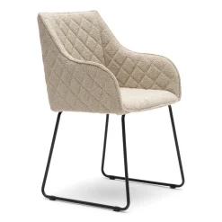 Rivièra Maison Eetkamerstoel Frisco Drive Bouclé, kleur* Beige Eetkamerstoelen|Eetkamerstoelen Bouclé / Teddy