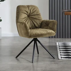 Artistiq Living Eetkamerstoel Gadi Velvet, draaibaar* Eetkamerstoelen Velvet / Fluweel|Draaibare Eetkamerstoelen