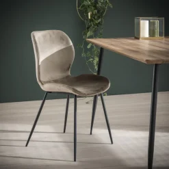 LifestyleFurn Eetkamerstoel Gael Velvet* Beige Eetkamerstoelen|Eetkamerstoelen Zonder Armleuning