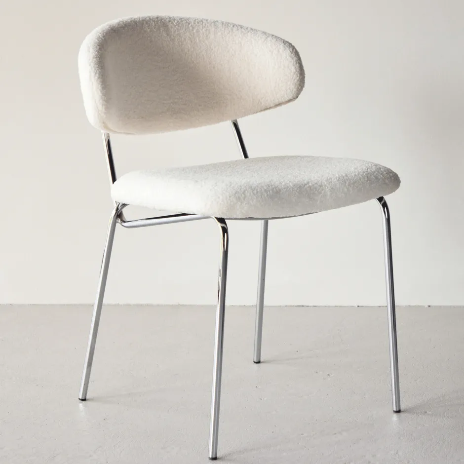 Nohr Eetkamerstoel Jannet Bouclé, kleur* Eetkamerstoelen Bouclé / Teddy|Eetkamerstoelen Zonder Armleuning